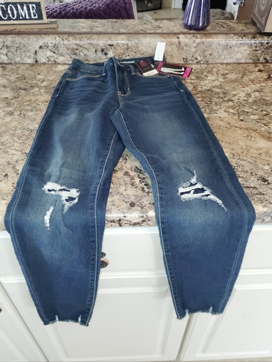 No Boundaries Pants - No Boundaries Dark Blue Distressed Kids Jeans